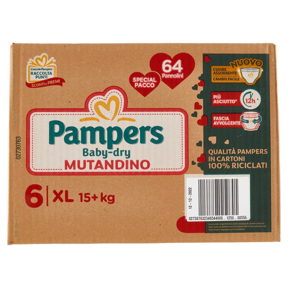 Pampers Baby Dry Mutandino XL 64 pz